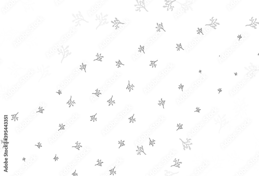 Light Gray vector doodle background with branches.