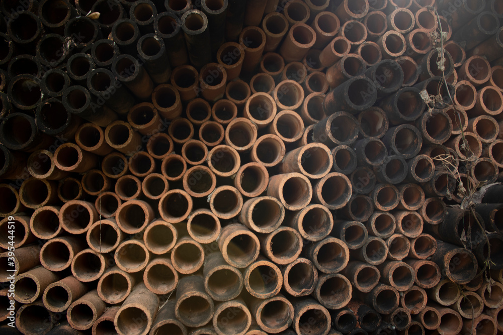 Several round pipes that look like surfaces Several round pipes that look like surfaces