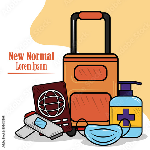 new normal, travel, wear mask disinfect hands, after coronavirus covid 19