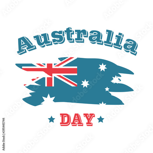 Free Download australia day, lettering and grunge flag style - GFXLoad