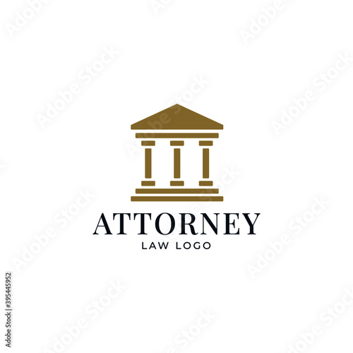 Law Firm Logo. Justice law firm logo, law firm legal symbol, isolated on white background. Vector logo eps 10. Shield and pillars symbol.