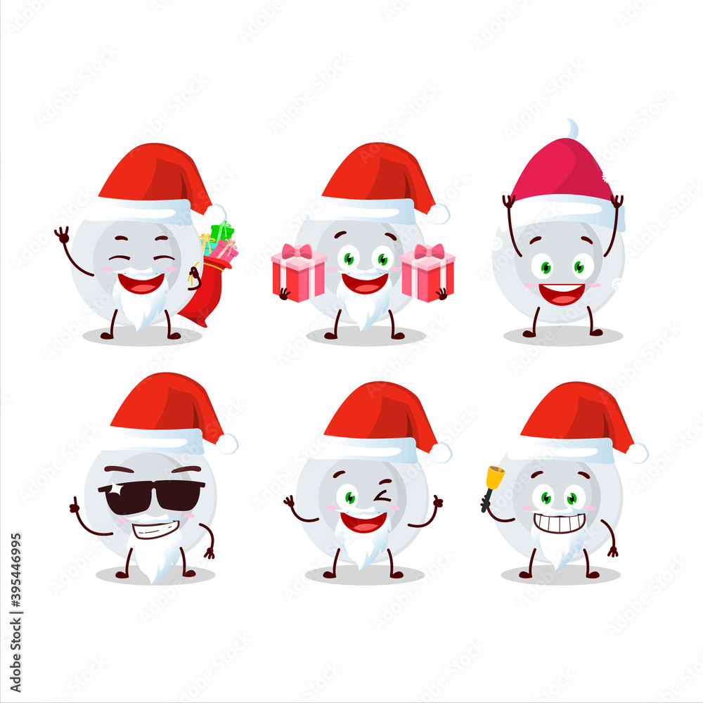Santa Claus emoticons with new white plate cartoon character