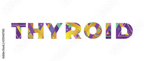 Thyroid Concept Retro Colorful Word Art Illustration