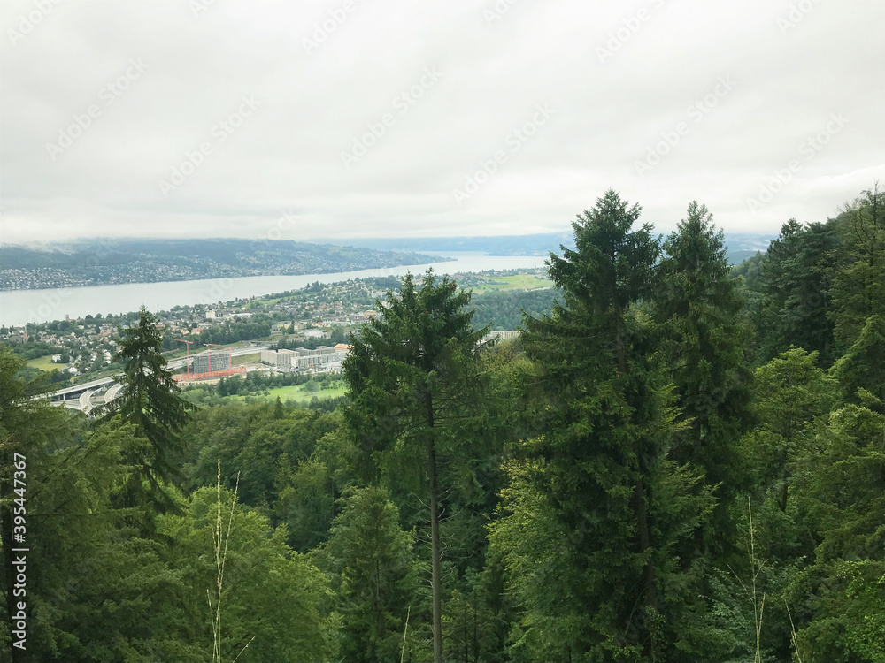 view from Uetliberg hill in Zurich, Swiss, Switzerland