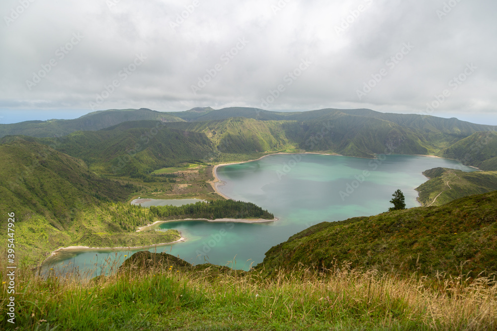Panorama Lac de Feu aux Açores à Saõ Miguel en été