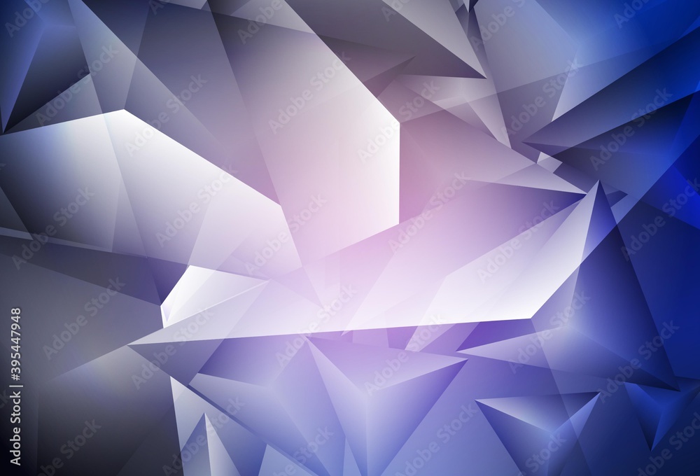 Obraz premium Dark Pink, Blue vector layout with lines, triangles.