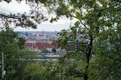 View from Letna Park to the Old Town of Prague in the Czech Republic photo