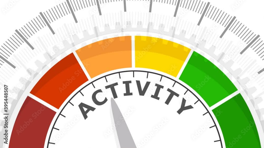 Gradient scale. Activity level measuring device icon. Sign tachometer, speedometer, indicators. 3D rendering. Gradient scale. Activity level measuring device icon. Sign tachometer, speedometer, indicators. 3D rendering.