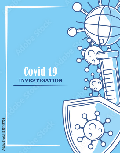 covid 19 coronavirus investigation shield search blue