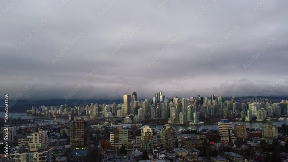custom made wallpaper toronto digitalAerial view of evening downtown of Vancouver