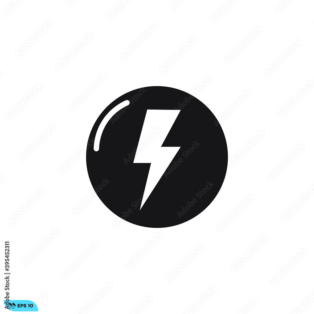 Icon vector graphic of thunder bolt Icon vector graphic of thunder bolt