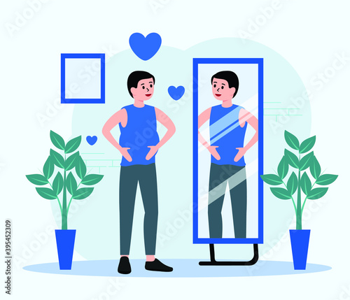 High Self Esteem flat design