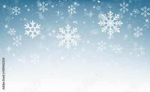 Abstract winter background with falling snowflakes.Christmas Background © K.PND4289