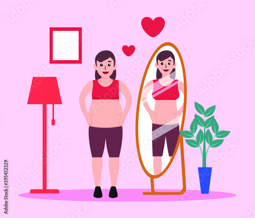 High Self Esteem in flat style