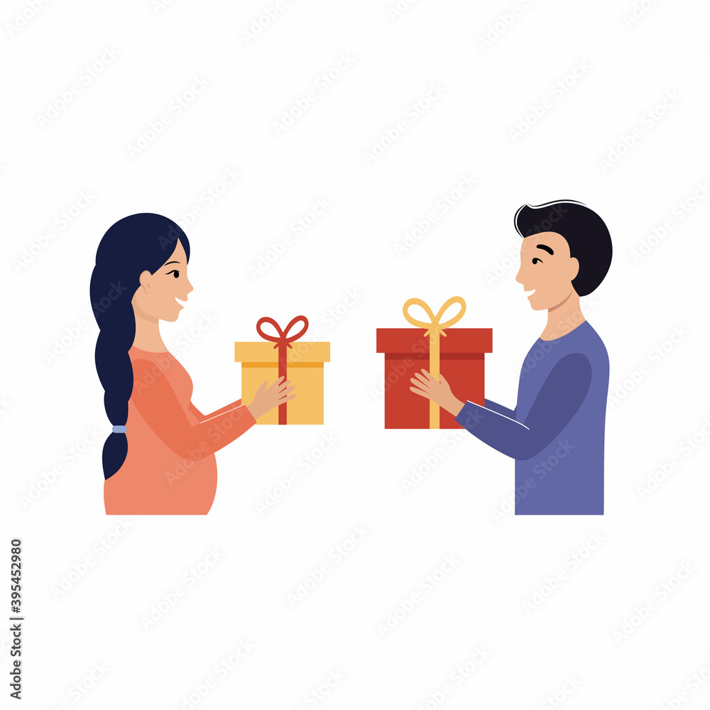 husband and wife, give, gift, surprise, box, new year, celebrate, family, pregnancy, childbirth, motherhood, pregnant woman, man, woman, young, parents, gynecology, medicine, health, people, character husband and wife, give, gift, surprise, box, new year, celebrate, family, pregnancy, childbirth, motherhood, pregnant woman, man, woman, young, parents, gynecology, medicine, health, people, character