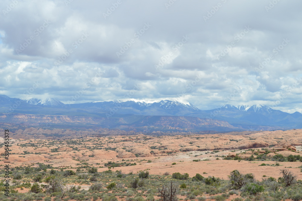 La Sal Mountain Range from across Arches National Park