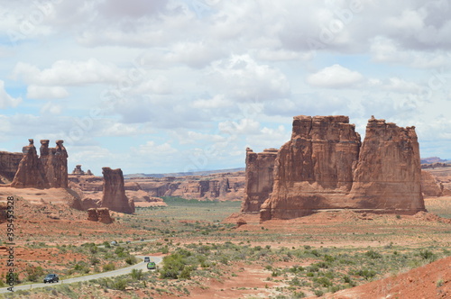 Arches National Park scenic byway winds through sandstone landscapes