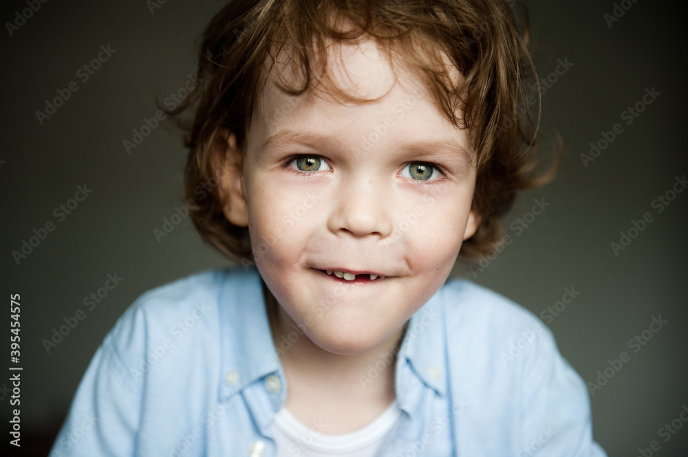 Portrait of a cute emotional child. The concept of changing teeth. Portrait of a cute emotional child. The concept of changing teeth.
