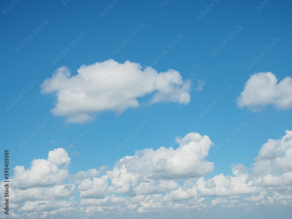 A panoramic view of the bright blue sky in the afternoon. A panoramic view of the bright blue sky in the afternoon.