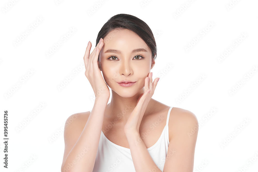 Beautiful young asian woman with clean fresh skin on white background, Face care, Facial treatment, Cosmetology, beauty and spa, Asian women portrait Beautiful young asian woman with clean fresh skin on white background, Face care, Facial treatment, Cosmetology, beauty and spa, Asian women portrait