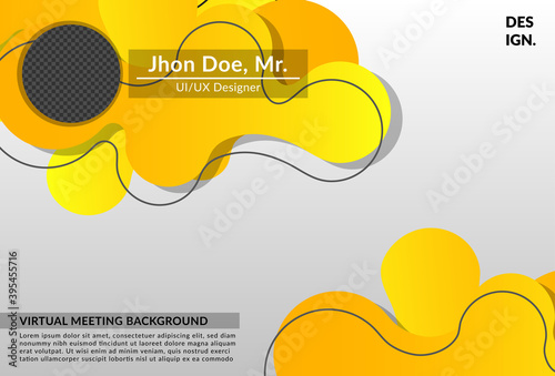 personal virtual meeting backdrop ,professional presentation background, cover, banner, with profile picture space. clipping mask vector