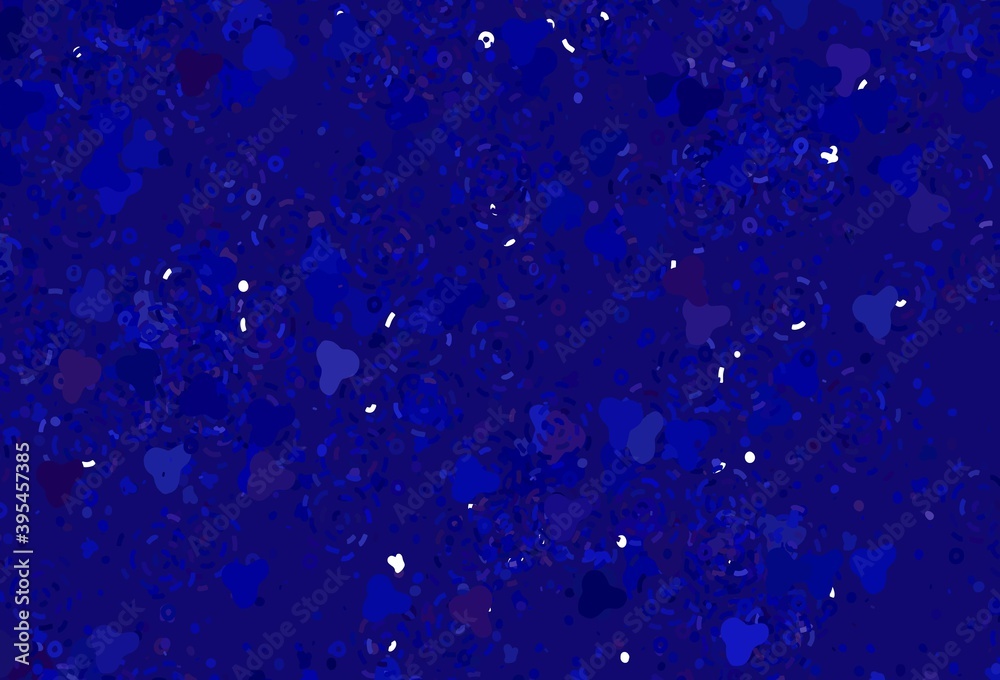 Light BLUE vector template with chaotic shapes. Light BLUE vector template with chaotic shapes.