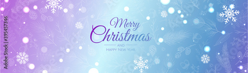 Christmas banner. Background Xmas objects viewed from above. BackgroundMerry Christmas and happy New Year