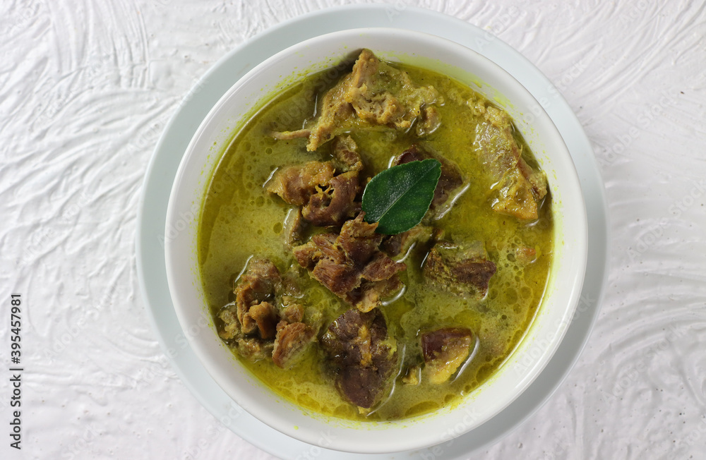 Gulai or gule Kambing. Traditional Javanese mutton curry soup with coconut milk. Gulai or gule Kambing. Traditional Javanese mutton curry soup with coconut milk.