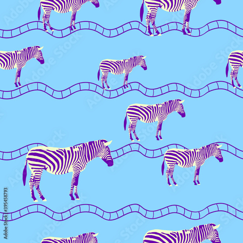 Seamless pattern with zebra  vector illustration