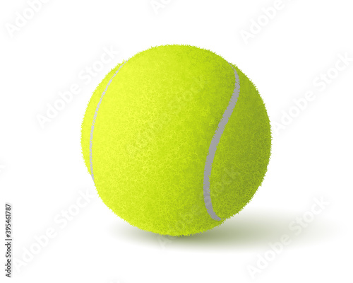 Vector realistic tennis ball isolated on white background