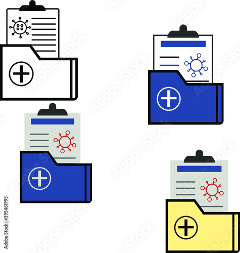report icon in different style vector illustration. The theme of the corona virus two color and black report vector icons designed with the style of the fill, outline, line and stroke can be used for 