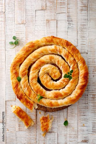 Banitsa filled with sheep's cheese photo