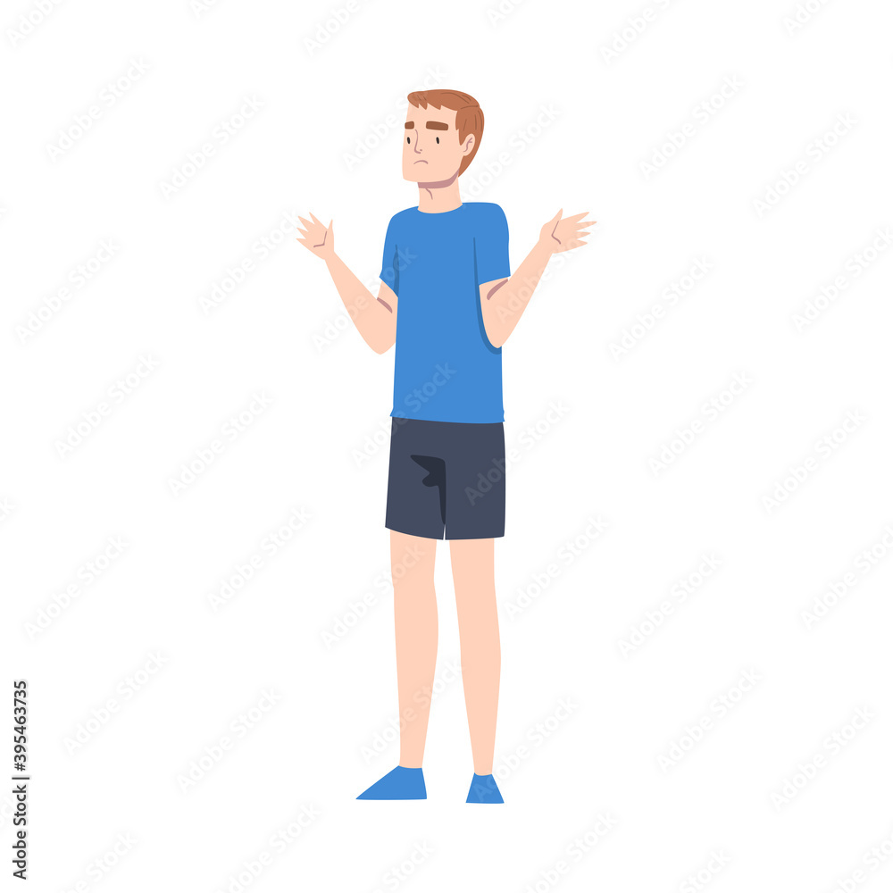 Young Man Showing Rejection and Refusal Gesture with His Hands Vector Illustration Young Man Showing Rejection and Refusal Gesture with His Hands Vector Illustration