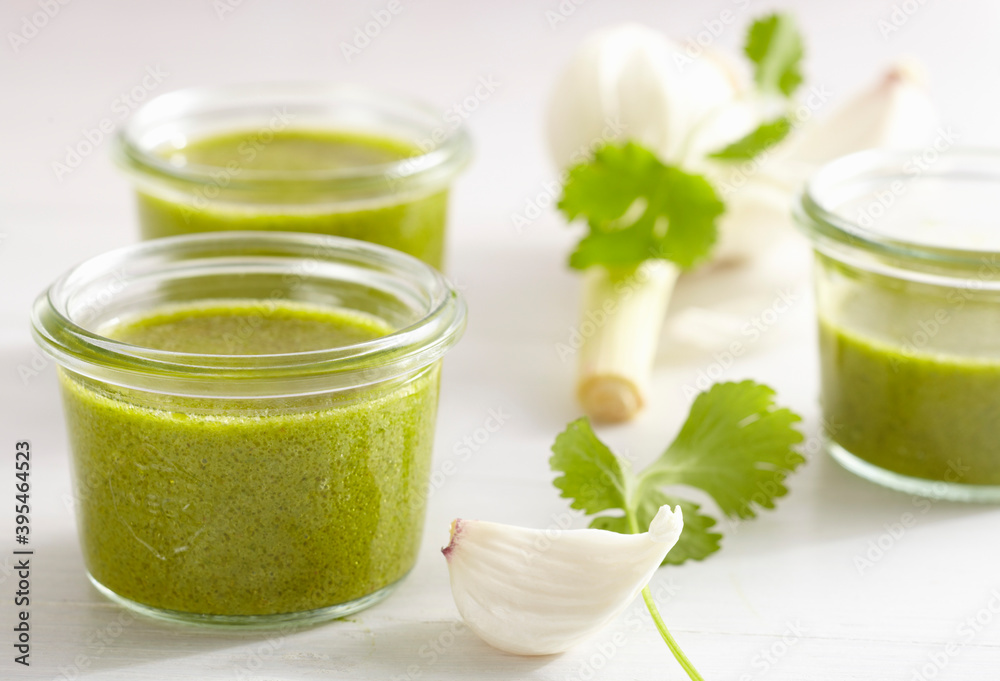 Mojo de cilantro (cold coriander sauce with garlic, Canary Islands) Mojo de cilantro (cold coriander sauce with garlic, Canary Islands)