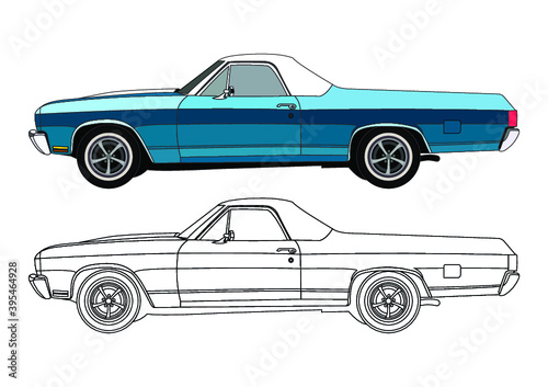 detailed side of a flat car cartoon vector with black stroke option for custom able color for kids drawing book