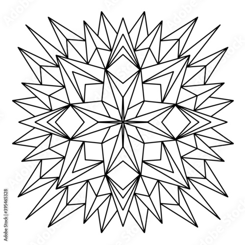 Easy mandala like star, basic and simple mandalas coloring book for adults, seniors, and beginner. Digital drawing. Floral. Flower. Oriental. Book Page. Vector.