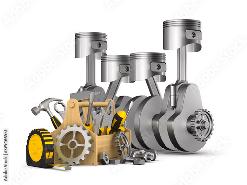 auto service on white backg...