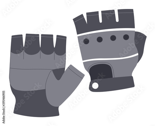Leather gloves for bikers or cyclists, mittens
