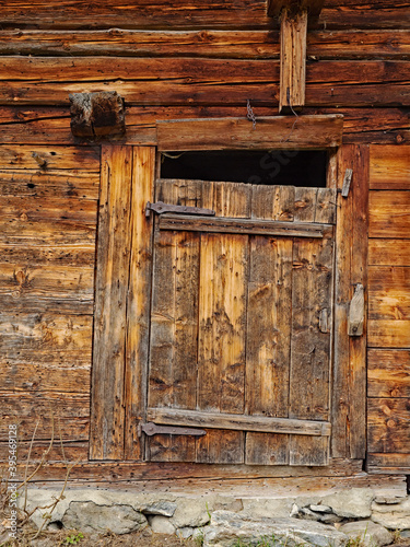 Old wooden door to the cattle shed 