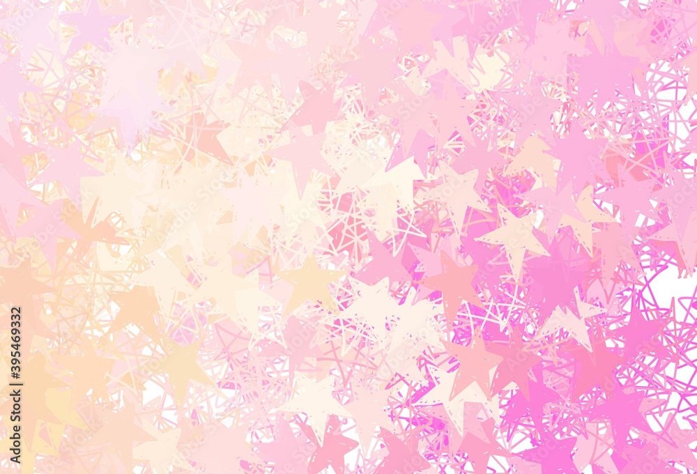 Light Pink, Yellow vector texture with beautiful stars. Light Pink, Yellow vector texture with beautiful stars.
