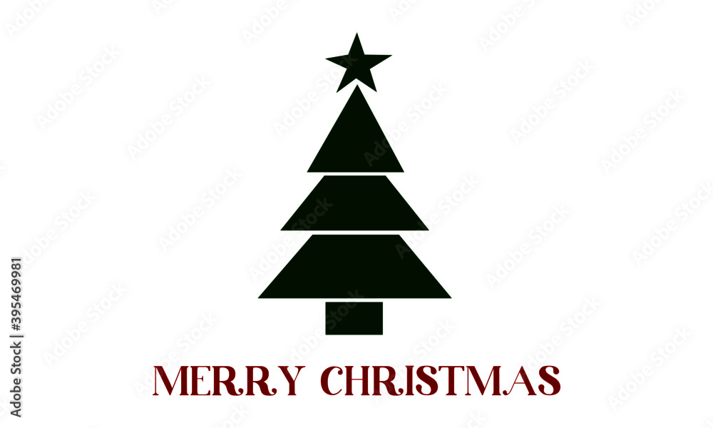 Merry Christmas text design with Christmas Tree Merry Christmas text design with Christmas Tree