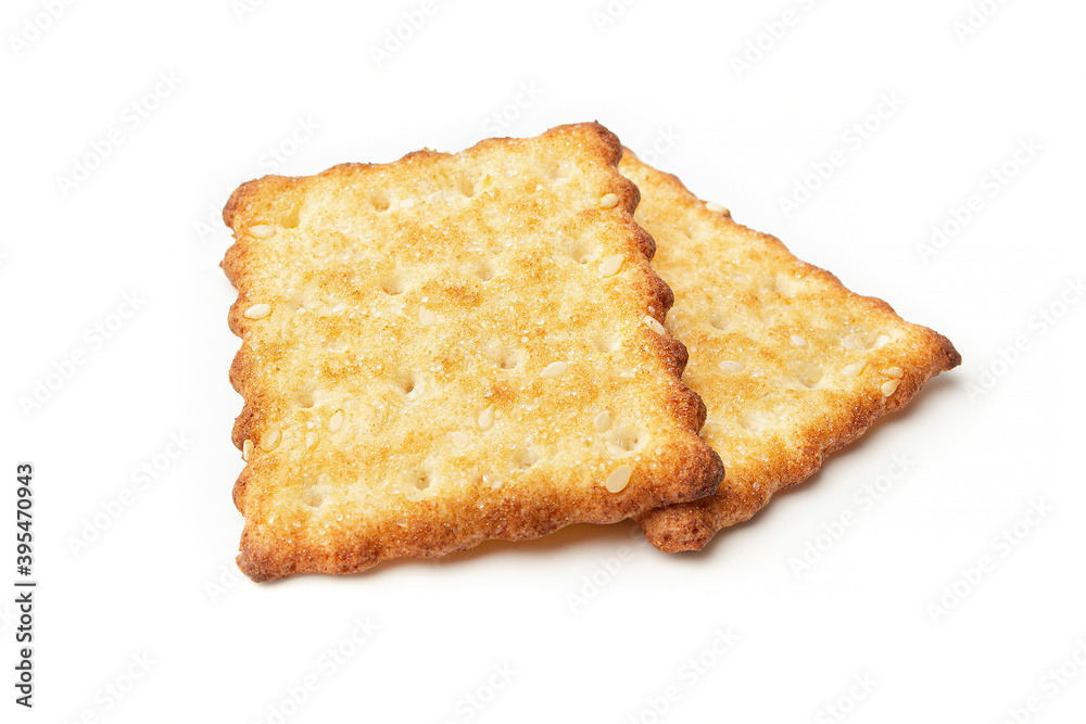 Cracker on a white background for Breakfast Cracker on a white background for Breakfast
