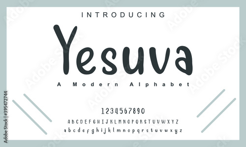 Yesuva font. Elegant alphabet letters font. Lettering Minimal Fashion Designs. Typography fonts regular uppercase and lowercase. vector illustration