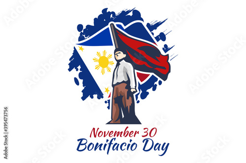 November 30, Happy Bonifacio Day vector illustration. Suitable for greeting card, poster and banner.