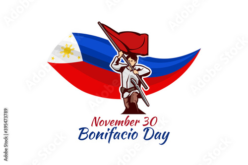 November 30, Happy Bonifacio Day vector illustration. Suitable for greeting card, poster and banner.