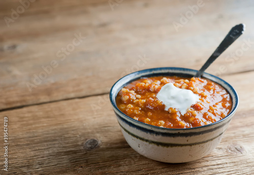 Tomato barley soup photo