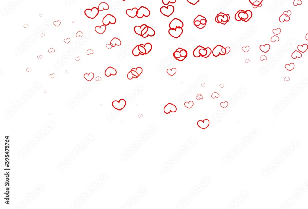 Light Red vector backdrop with sweet hearts. Light Red vector backdrop with sweet hearts.