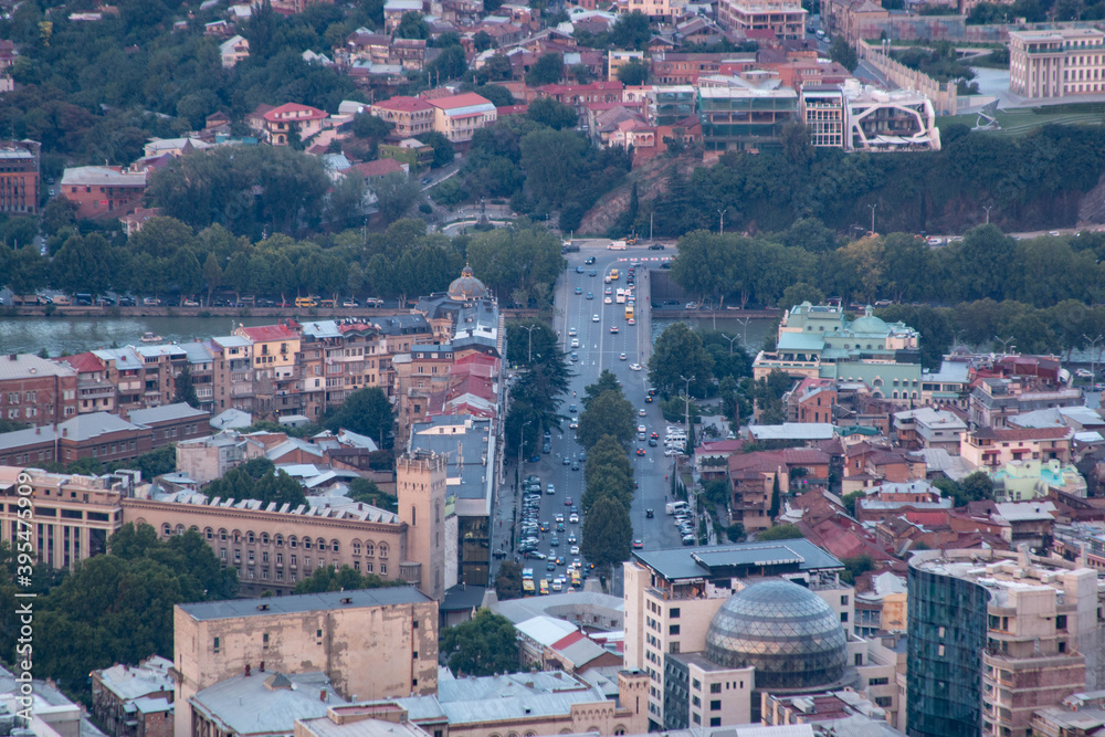 aerial view of the city of tbilisi