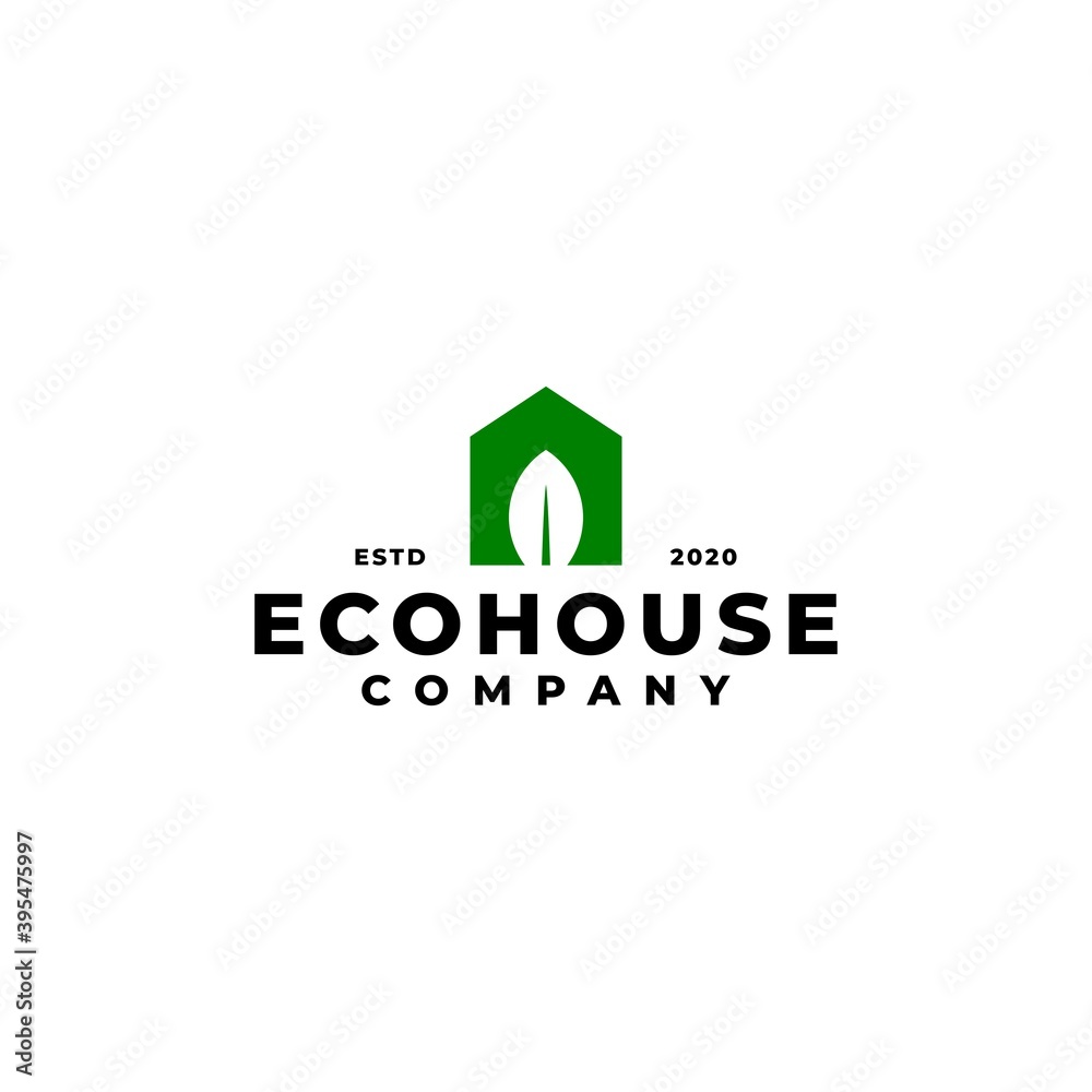 combination of house and leaf. home logo. combination of house and leaf. home logo.