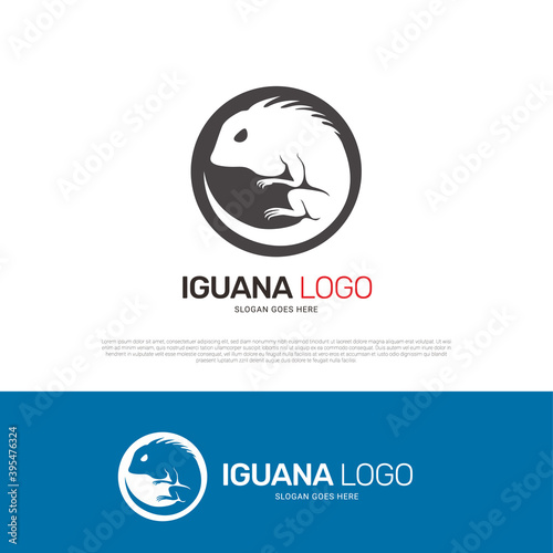 Iguana reptile logo design